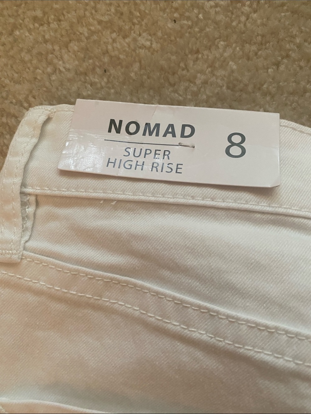 Nicole miller NWT white nomad size 8 super high rise shorts - Picture 7 of 8